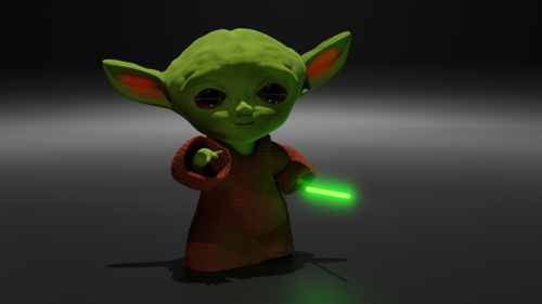 Toddler Yoda revised February 2020 by Blender CGI preview image
